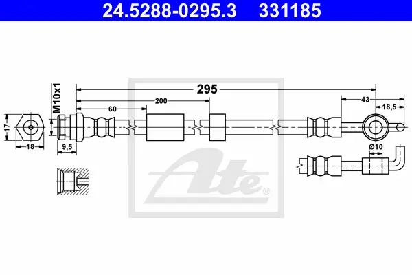 Flexible de frein ATE-APAC 24.5288-0295.3