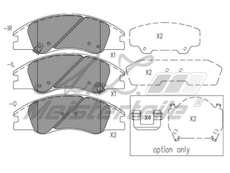 Kit de plaquettes de frein, frein à disque A.Z. Meisterteile AZMT-44-022-1657