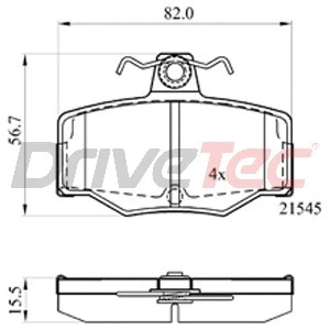 Kit de plaquettes de frein, frein à disque DriveTec DPAD617