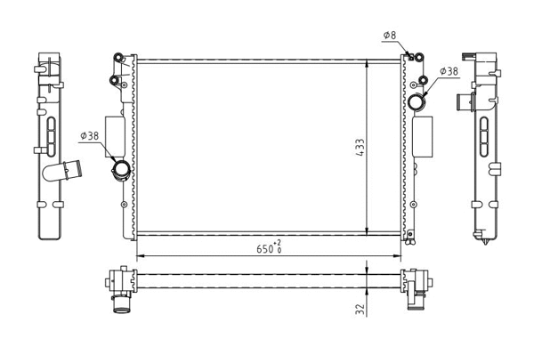 Radiateur, refroidissement du moteur HART 637 137