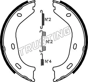 Jeu de mâchoires de frein, frein de stationnement TRUSTING 052.116K