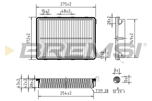Filtre à air BREMSI FA0550