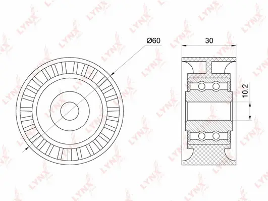Poulie renvoi/transmission, courroie crantée LYNXAUTO PB-3108