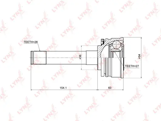 Jeu de joints, arbre de transmission LYNXAUTO CO-5506
