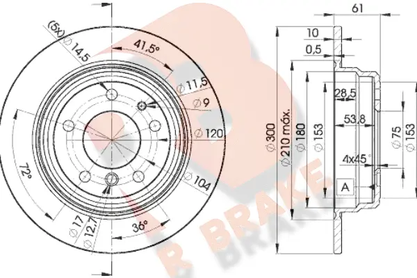 Disque de frein R BRAKE 78RBD26668