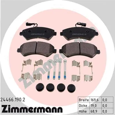 Kit de plaquettes de frein, frein à disque ZIMMERMANN 24466.190.2