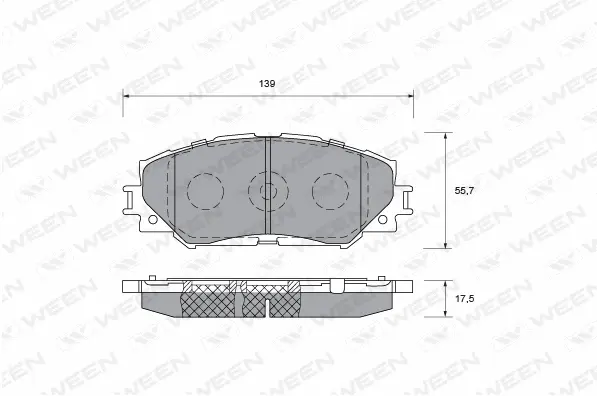 Kit de plaquettes de frein, frein à disque WEEN 151-0013