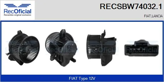 Pulseur d'air habitacle RECOFICIAL RECSBW74032.1