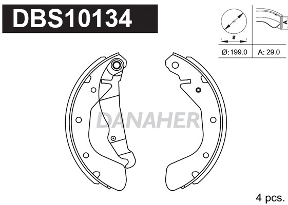 Jeu de mâchoires de frein DANAHER DBS10134