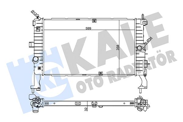 Radiateur, refroidissement du moteur KALE OTO RADYATÖR 354170