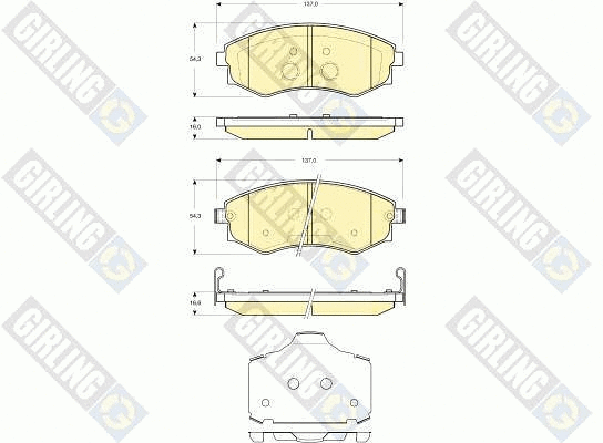 Kit de plaquettes de frein, frein à disque GIRLING 6133659