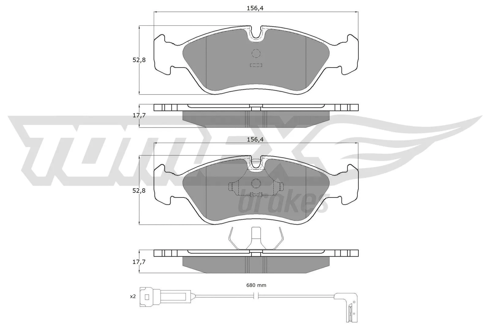 Kit de plaquettes de frein, frein à disque TOMEX Brakes TX 10-681