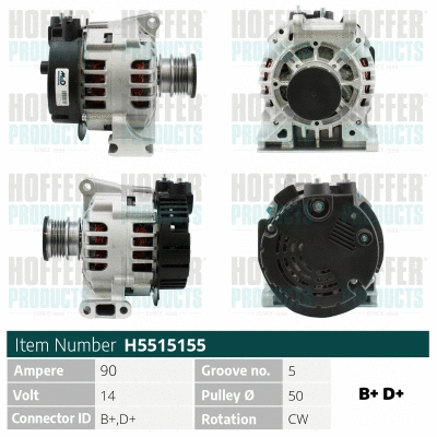 Alternateur HOFFER H5515155