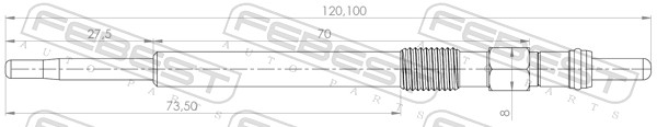 Bougie de préchauffage FEBEST 28642-001