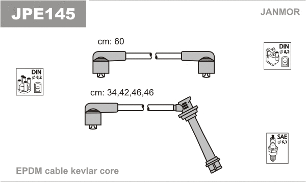 Kit de câbles d'allumage JANMOR JPE145
