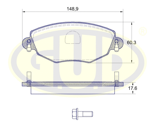 Kit de plaquettes de frein, frein à disque G.U.D. GBP880153