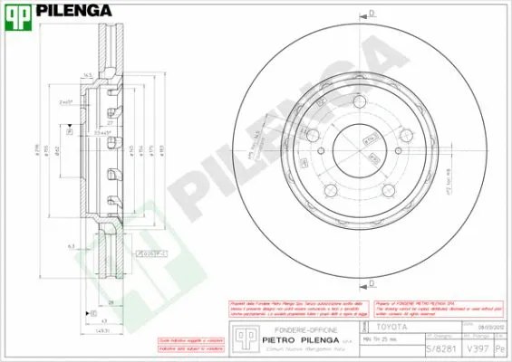 Disque de frein PILENGA V397
