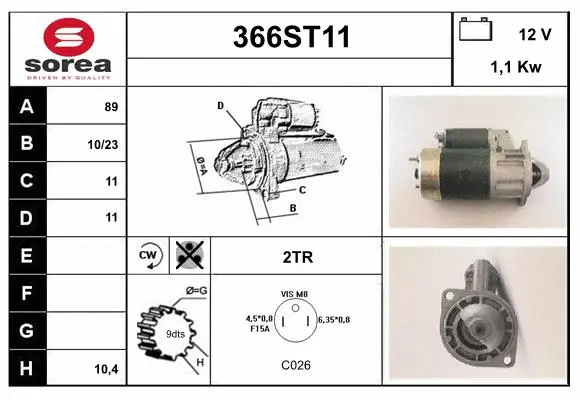 Démarreur STARTCAR 366ST11