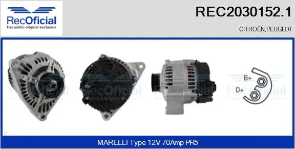 Alternateur RECOFICIAL REC2030152.1