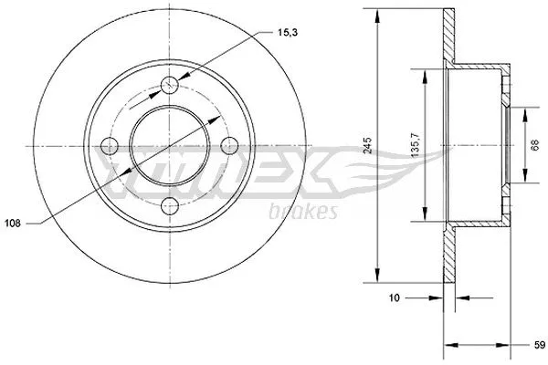 Disque de frein TOMEX Brakes TX 70-57