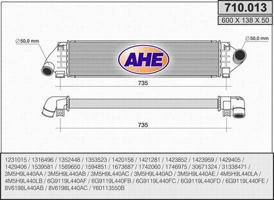 Refroidisseur d'air de suralimentation AHE 710.013