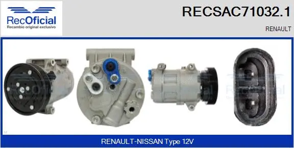Compresseur, climatisation RECOFICIAL RECSAC71032.1