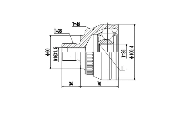 Jeu de joints, arbre de transmission DYNAMATRIX DCV818025