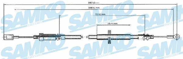 Tirette à câble, frein de stationnement SAMKO C0173B