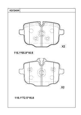 Kit de plaquettes de frein, frein à disque ASIMCO KD7245W