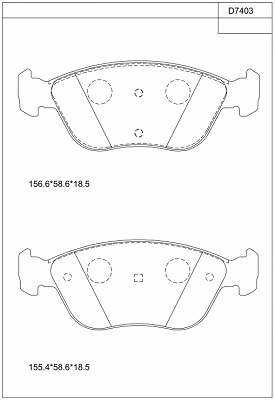 Kit de plaquettes de frein, frein à disque ASIMCO KD7403