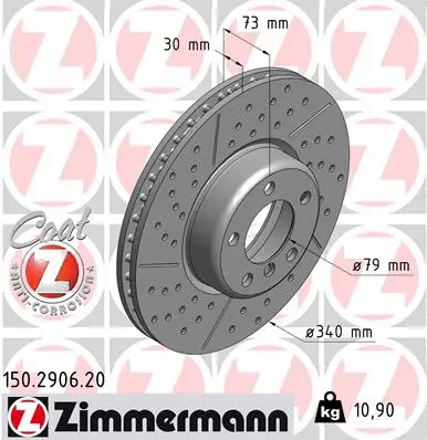 Disque de frein ZIMMERMANN 150.2906.20