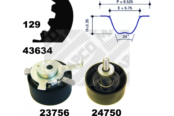 Kit de courroie crantée MAPCO 23603