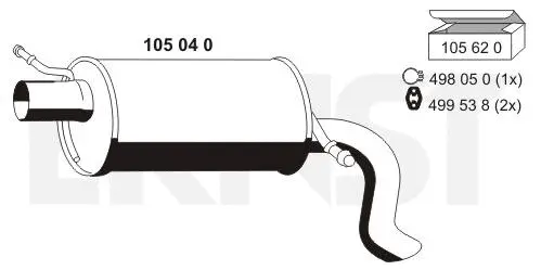 Silencieux arrière ERNST 105040