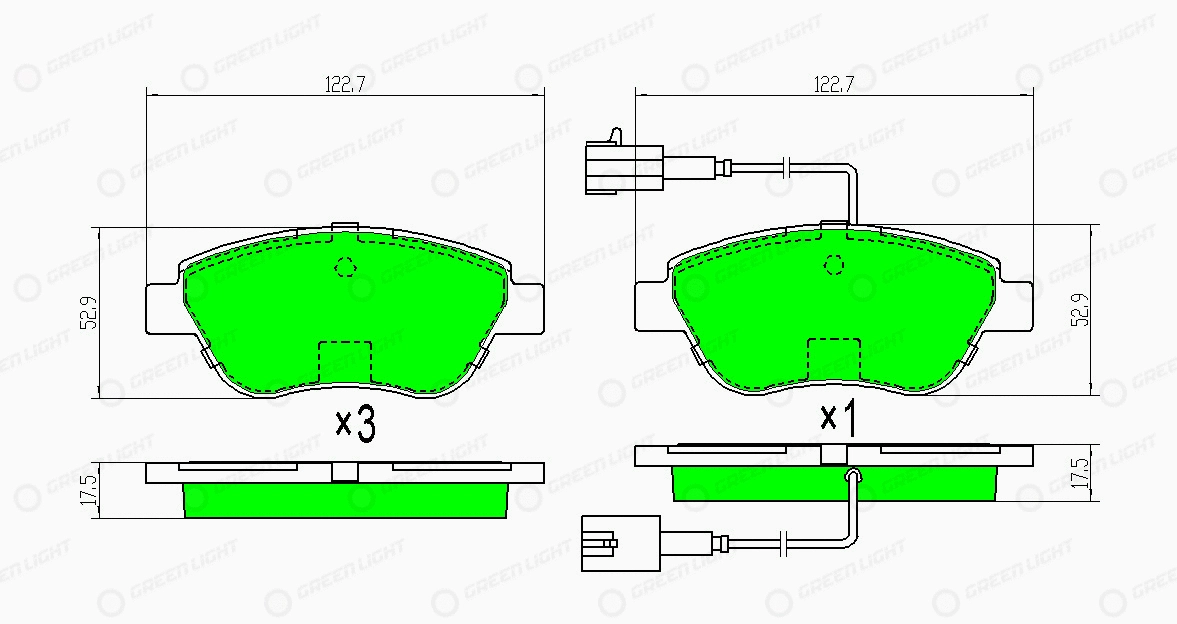 Kit de plaquettes de frein, frein à disque Automotive Adriado GLBP0051