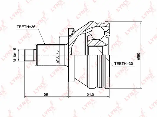 Jeu de joints, arbre de transmission LYNXAUTO CO-1225