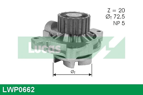 Pompe à eau, refroidissement du moteur LUCAS LWP0662