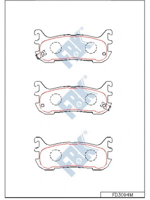 Kit de plaquettes de frein, frein à disque FBK FD3094M