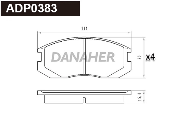 Kit de plaquettes de frein, frein à disque DANAHER ADP0383