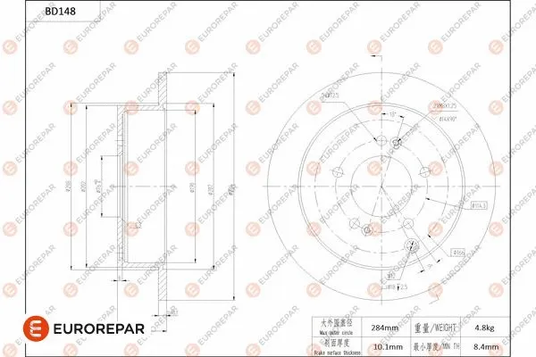 Disque de frein EUROREPAR 1684259080