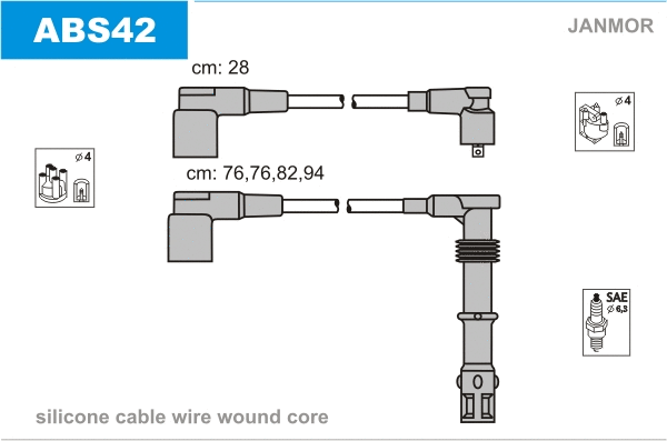 Kit de câbles d'allumage JANMOR ABS42