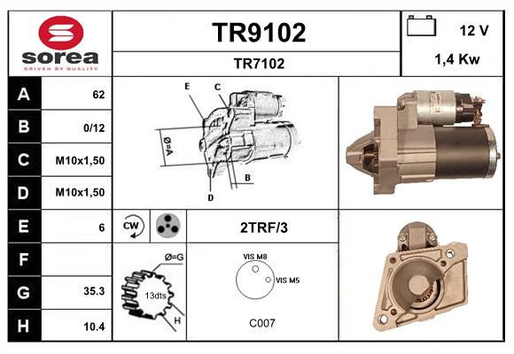 Démarreur SNRA TR9102