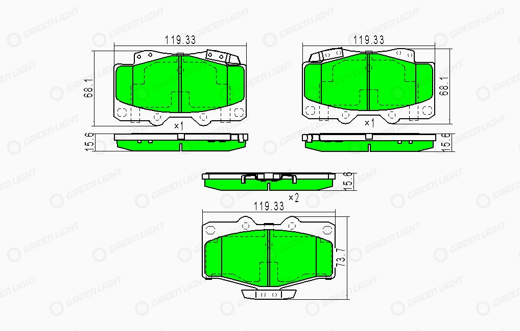 Kit de plaquettes de frein, frein à disque Automotive Adriado GLBP0198