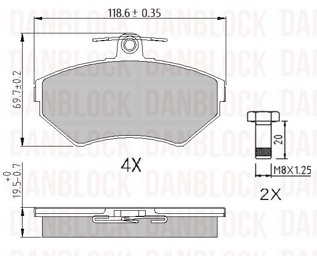 Kit de plaquettes de frein, frein à disque DANBLOCK DB 510317