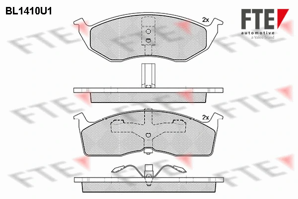 Kit de plaquettes de frein, frein à disque FTE 9010184