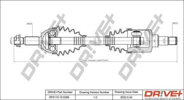 Arbre de transmission Dr!ve+ DP2110.10.0358