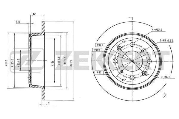 Disque de frein ZEKKERT BS-5754B
