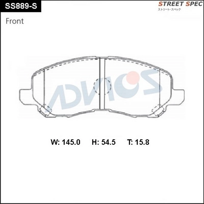 Kit de plaquettes de frein, frein à disque ADVICS SS889-S