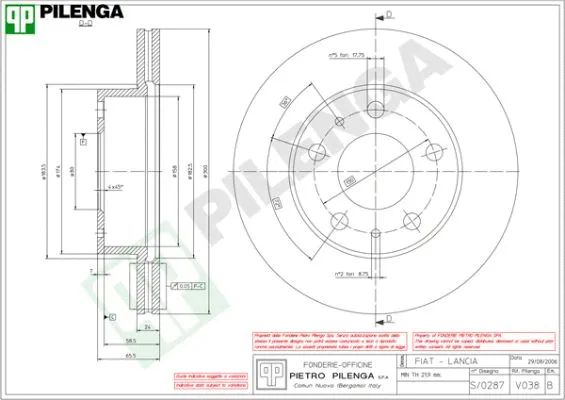 Disque de frein PILENGA V038