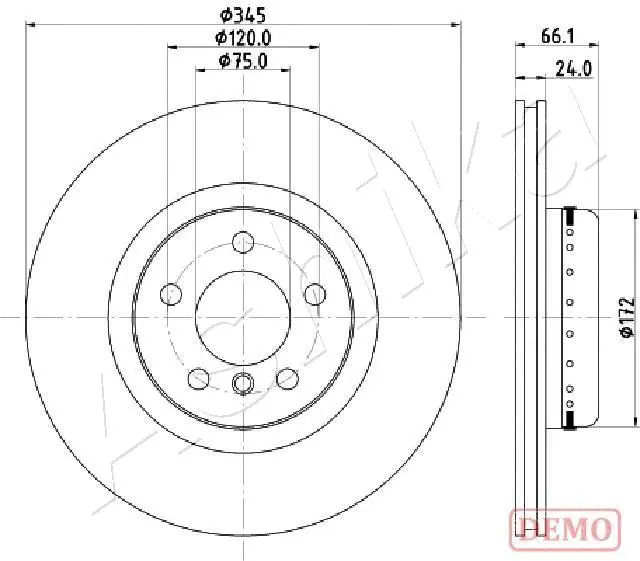 Disque de frein ASHIKA 61-00-0104C