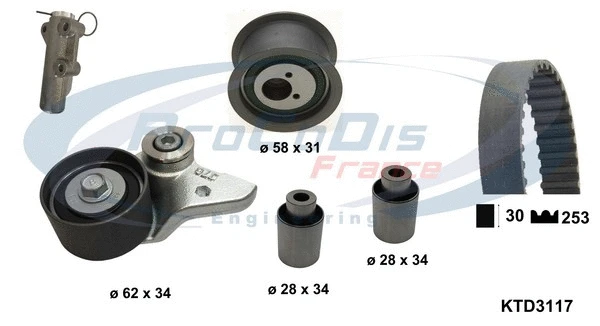 Kit de courroie crantée PROCODIS FRANCE KTD3117